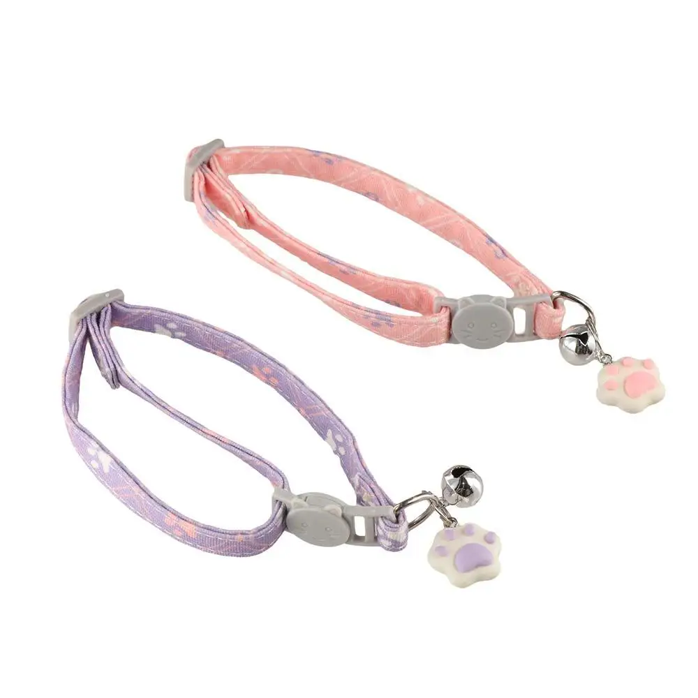 Pet Accessory Adjustable Cat Collar Safety Buckle Soft Fashionable Neck Straps Durable Exquisite Cat Pendant Necklace Cats