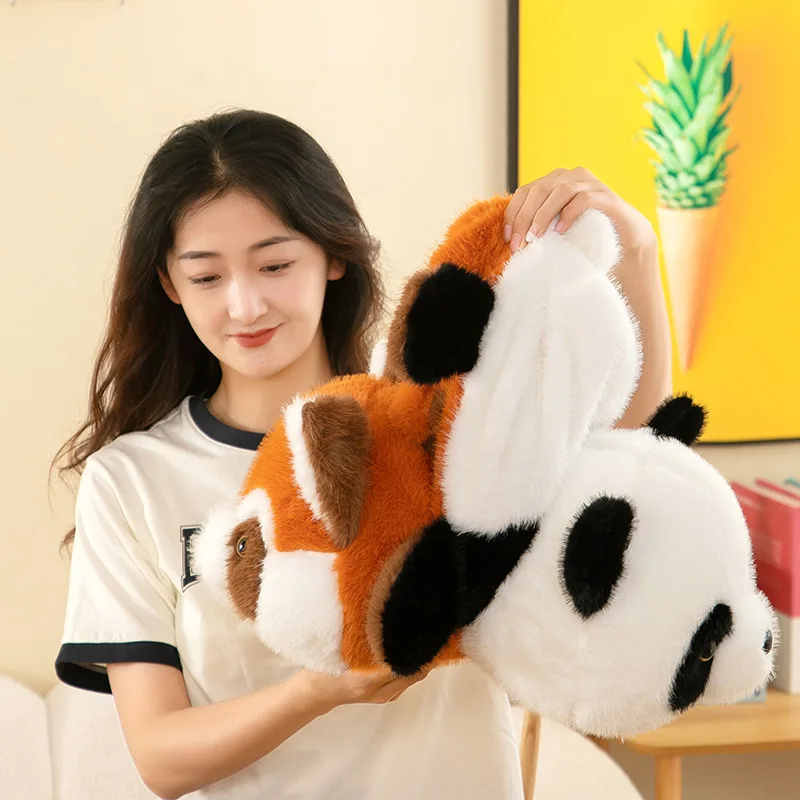 Real Reversible Panda Plush Toy Cute Red Giant Panda Soft Pillow Children Baby Birthday Christmas Gift 2