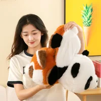 Real Reversible Panda Plush Toy Cute Red Giant Panda Soft Pillow Children Baby Birthday Christmas Gift 2