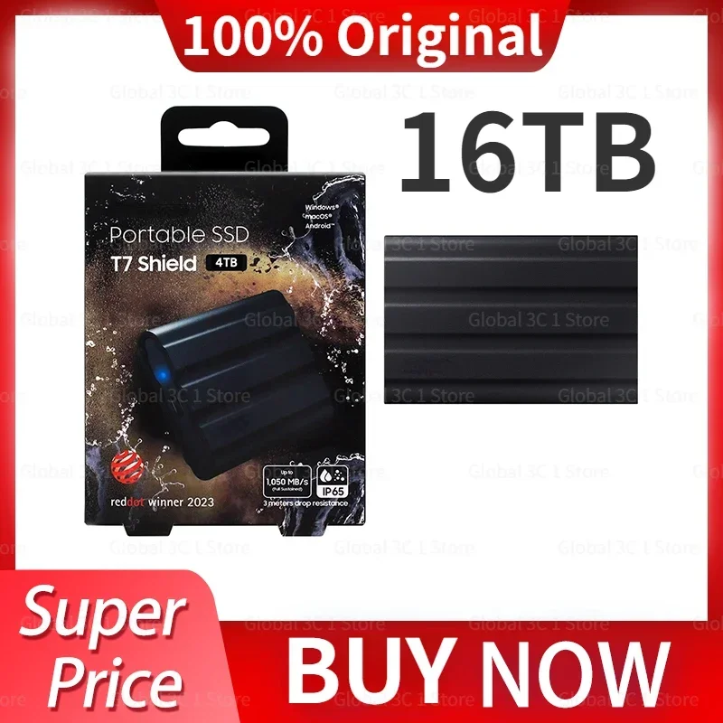 

2024 100% Original 4TB PS5 SSD T7 Shield External Solid State Disk High Speed USB 3.2 Gen 2 Portable SSD For Laptop Desktop PC
