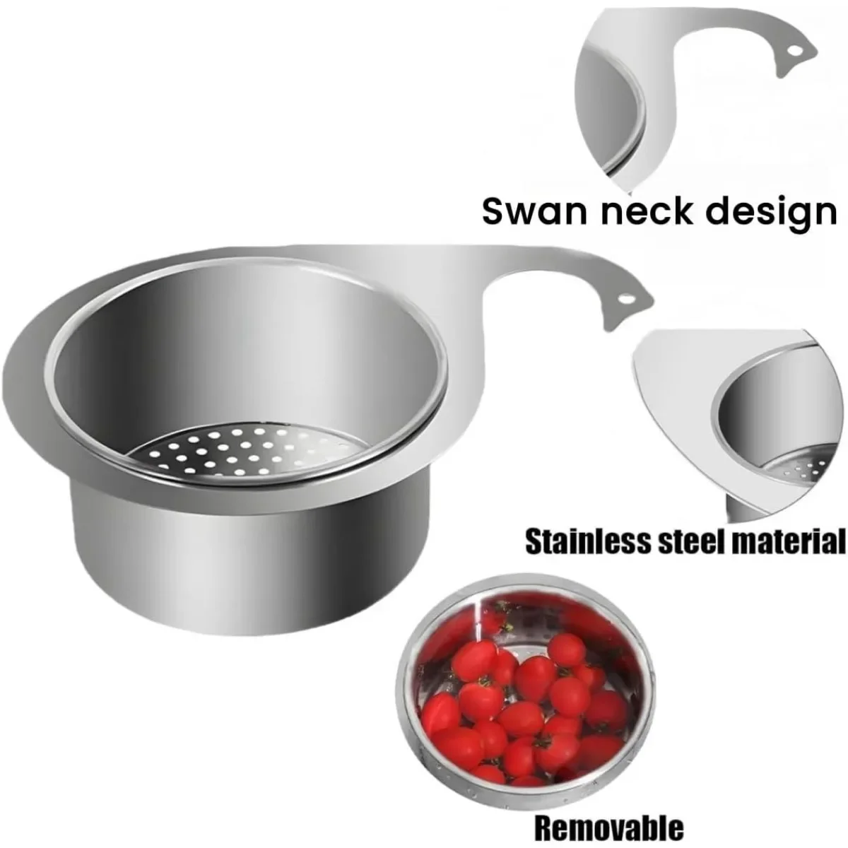 Stainless Steel Swan Sink Strainer Basket Faucet Hanging Corner Sink Filter Basket Kitchen Drain PH327 kitchen sink filter sink strainer sink filter kitchen sink strainer