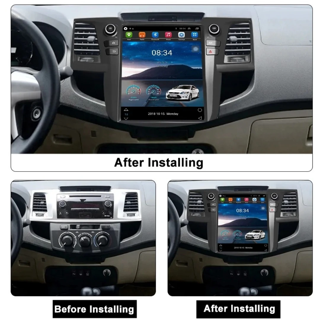 

Vertical Screen Android 13 For Toyota Fortuner/HILUX SW4 Revo 2005 - 2014 Manual A/C Auto Radio Stereo Multimedia Player GPS Nav