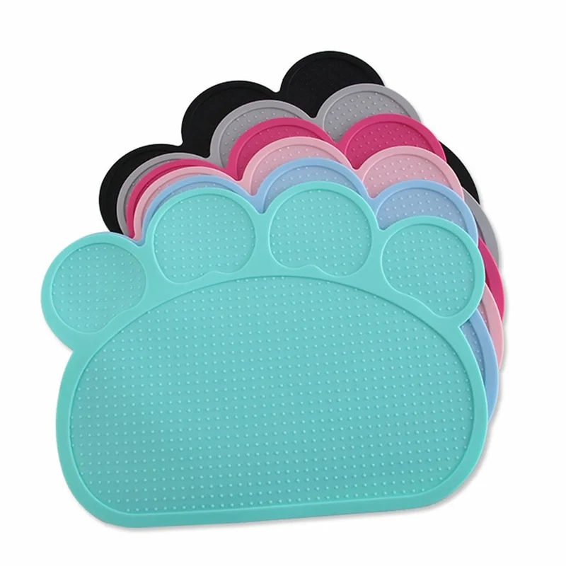 Silicone Dog Feeding Mat Cat Mat Black Food Bowls Silicone Pads