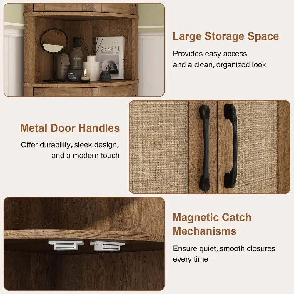 Rattan Corner Storage Cabinet 6