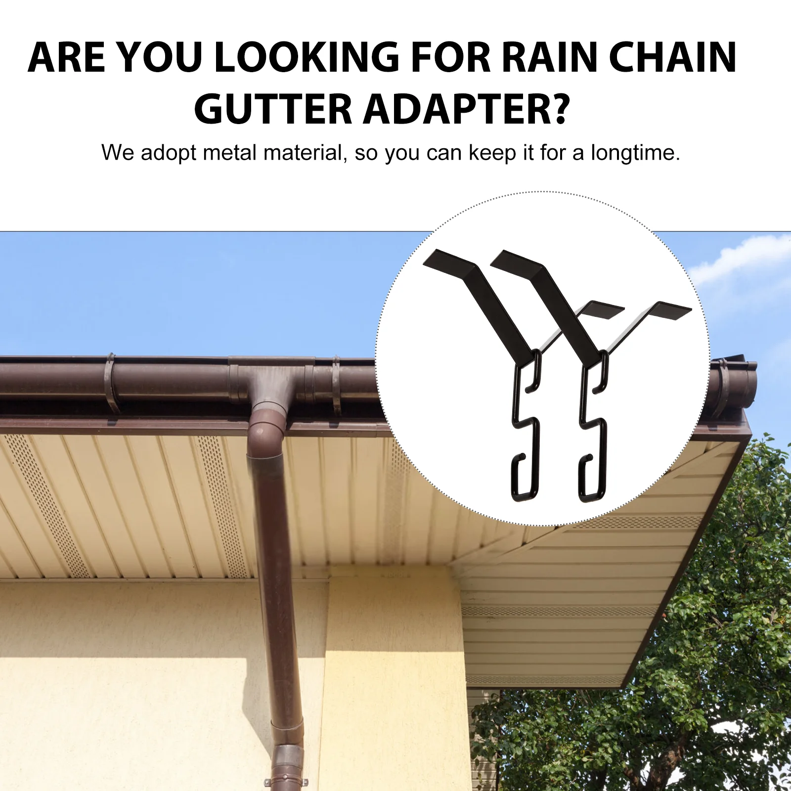 Rain Chain Hook Metal Adapter Fitting Cup Installation Drain Gutter Decorative Drainer Replacement for Chains Tray