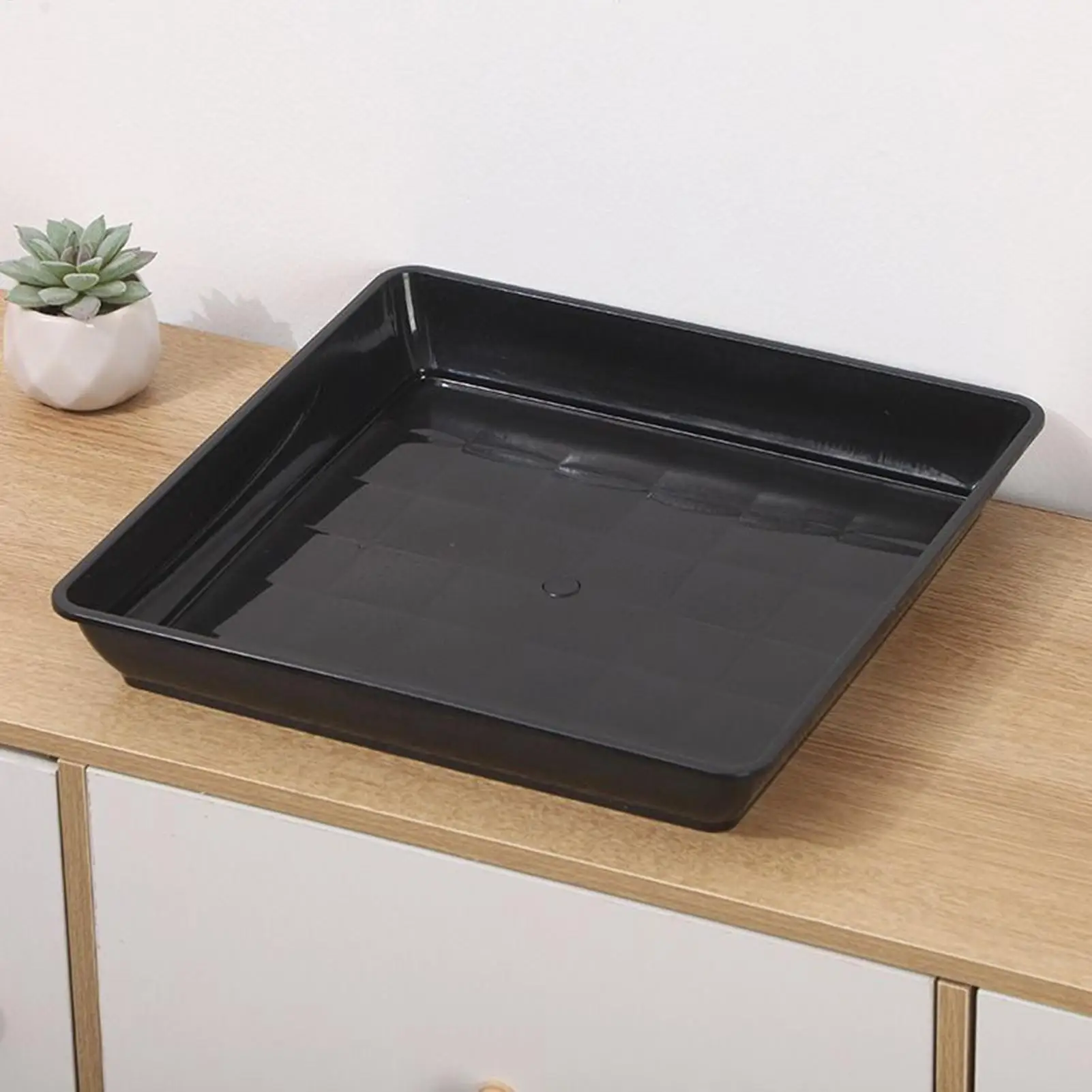 Sottovasi per Piante, Set da 2 Pezzi, Quadrati, per Vasi da Fiori, Sottovasi Raccogligocce per Giardinaggio, Semina, Germinazione, Interni - immagine 4
