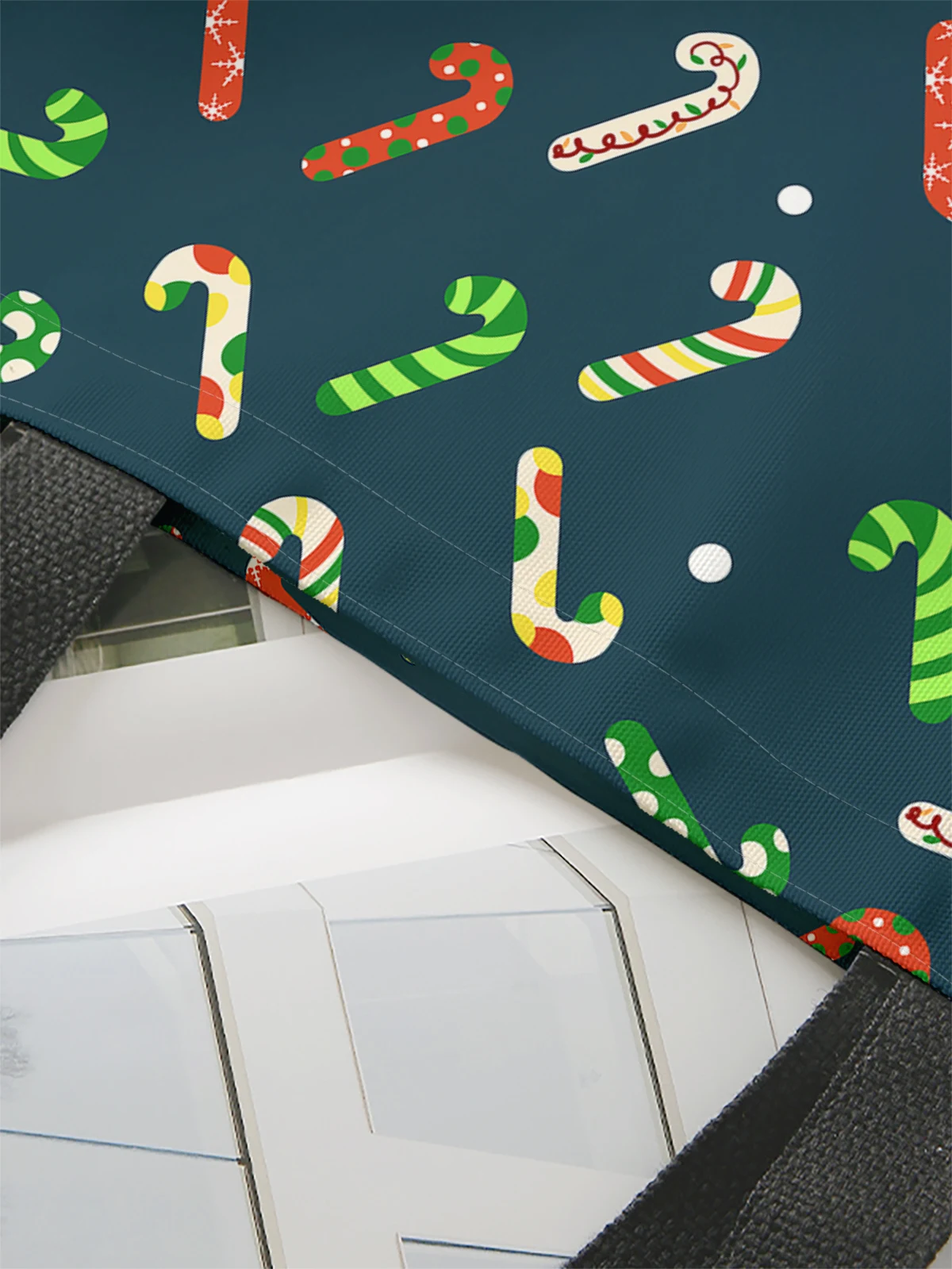 Christmas themed printed casual handbag, reusable fashionable backpack, multifunctional handbag, canvas shopping bag