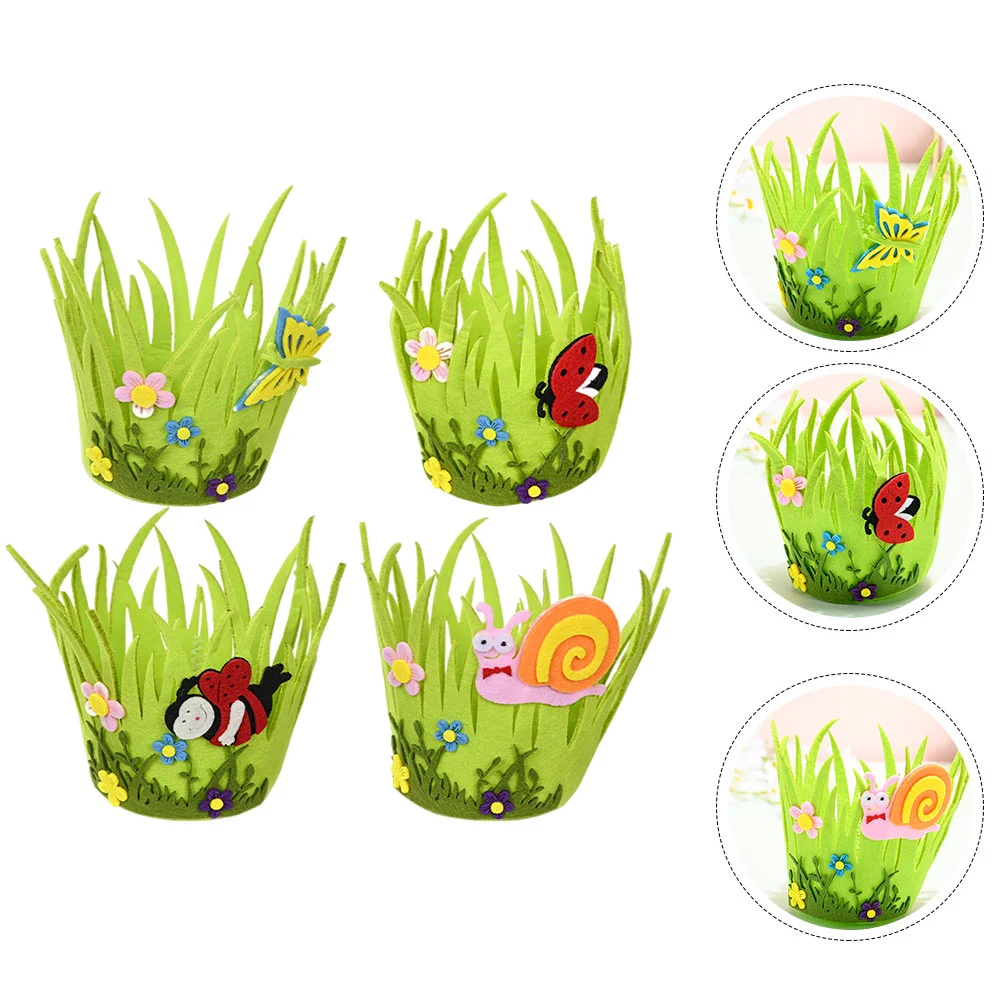 

4 Pcs Food Egg Basket Baby Gift Bags Bulk Easter Candy Non-woven Fabric Colorful Baskets