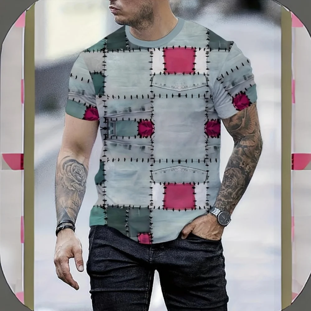 Tシャツ・カットソー Hashtag DDD Patchwork Short Sleeve Jersey Hashtag DDD] patchwork printing Jersey - myorang | 60
