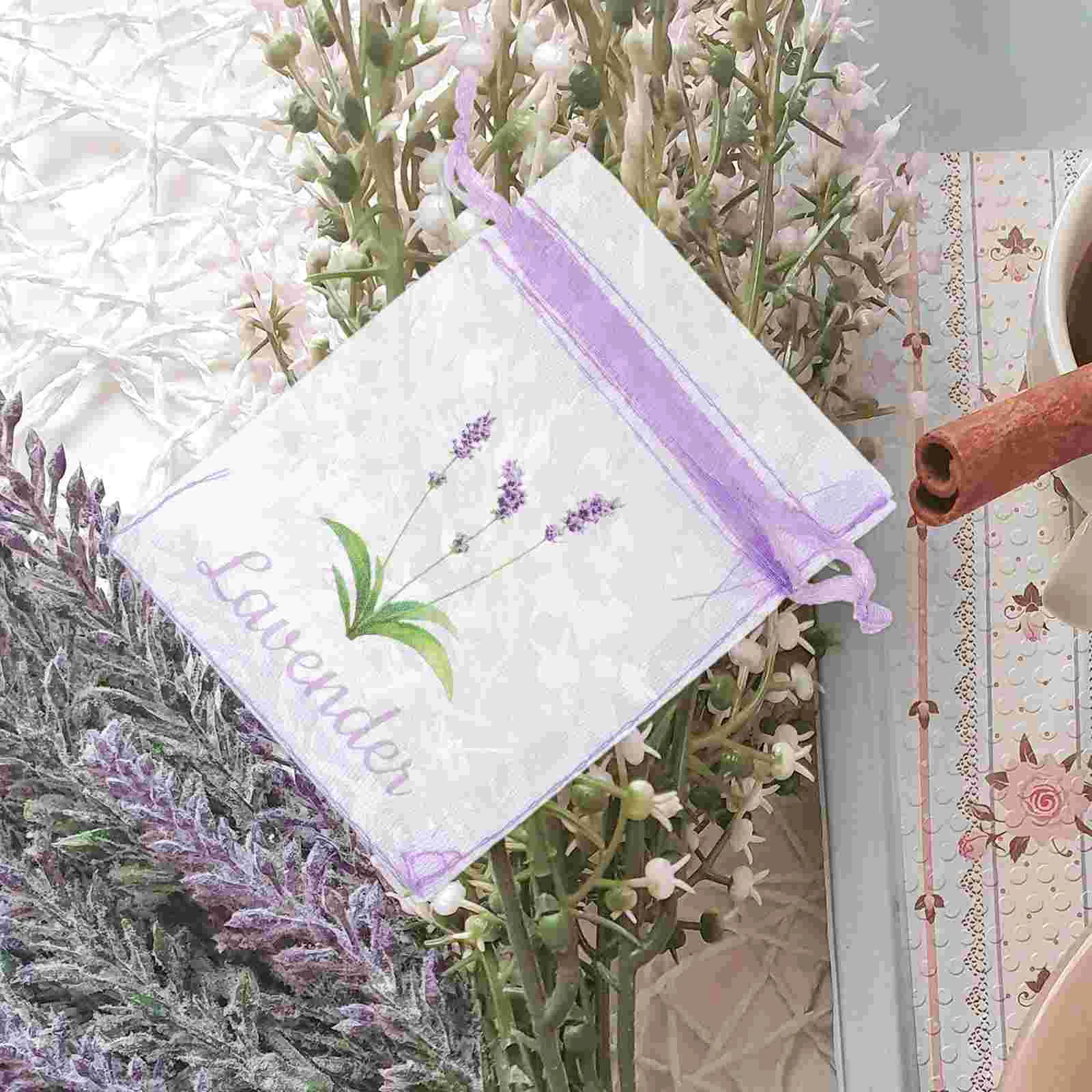 20pcs Empty Lavender Sachet Bags Lavender Drawstring Bag Sachet Organza Bags Empty Drawstring Bag for Dried Sa