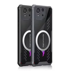 Enhanced Graphene Heat Dissipation Shockproof Phone Case with Magnet Holder & Air - bag Design for Rog Phone 7 (Black)
