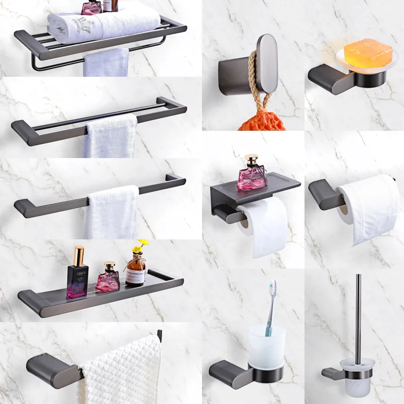 304 Stainless Steel Towel Rack Toilet Paper Holder Liquid Soap Holder Towel Bar Toile Bathroom Kit