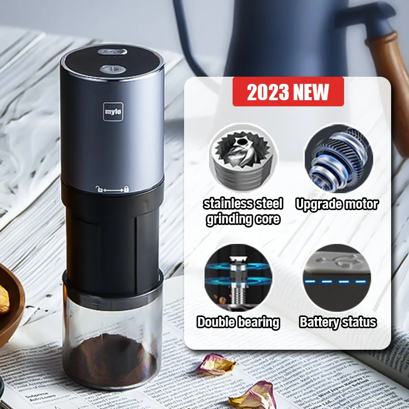 Cordless Coffee Grinder Electric, USB Rechargeable Coffee Bean Grinder with  5 Grind Settings, Portable Coffee Bean Grinder for Camping/Travel 