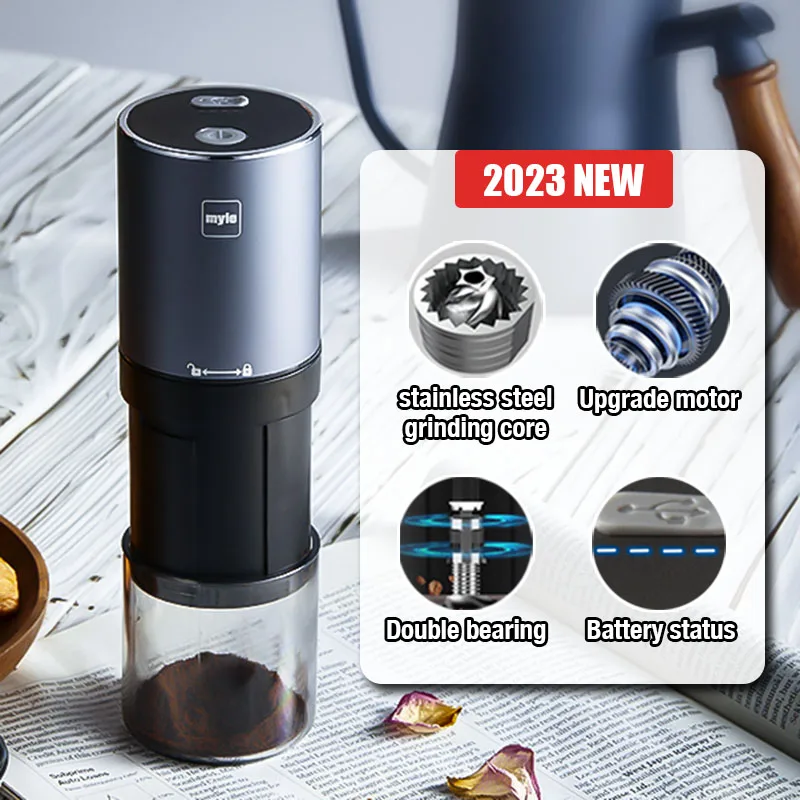 Molinillo de café eléctrico, Mini molinillo de granos de café portátil,  carga USB, molinillo de especias de Espresso de acero inoxidable, nueva  actualización
