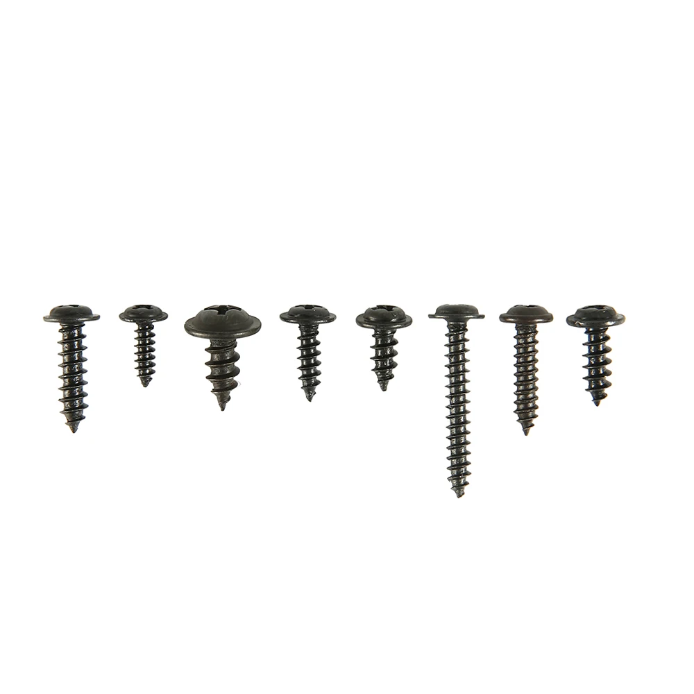 Self Tapping Screw Set Pan Head Tapping Screw Cross Head M3/M4/M3.5/M4.8 Assortment Kit Black Furniture Carbon Steel
