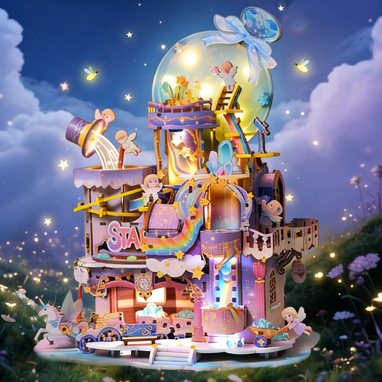 DIY 나무 뮤직 박스 스타 워크샵 ? 조명과 회전 기능이 있는 3D 퍼즐 모델 키트, 582개 부품으로 구성된 성인 및 소녀 생일 선물용 공예품