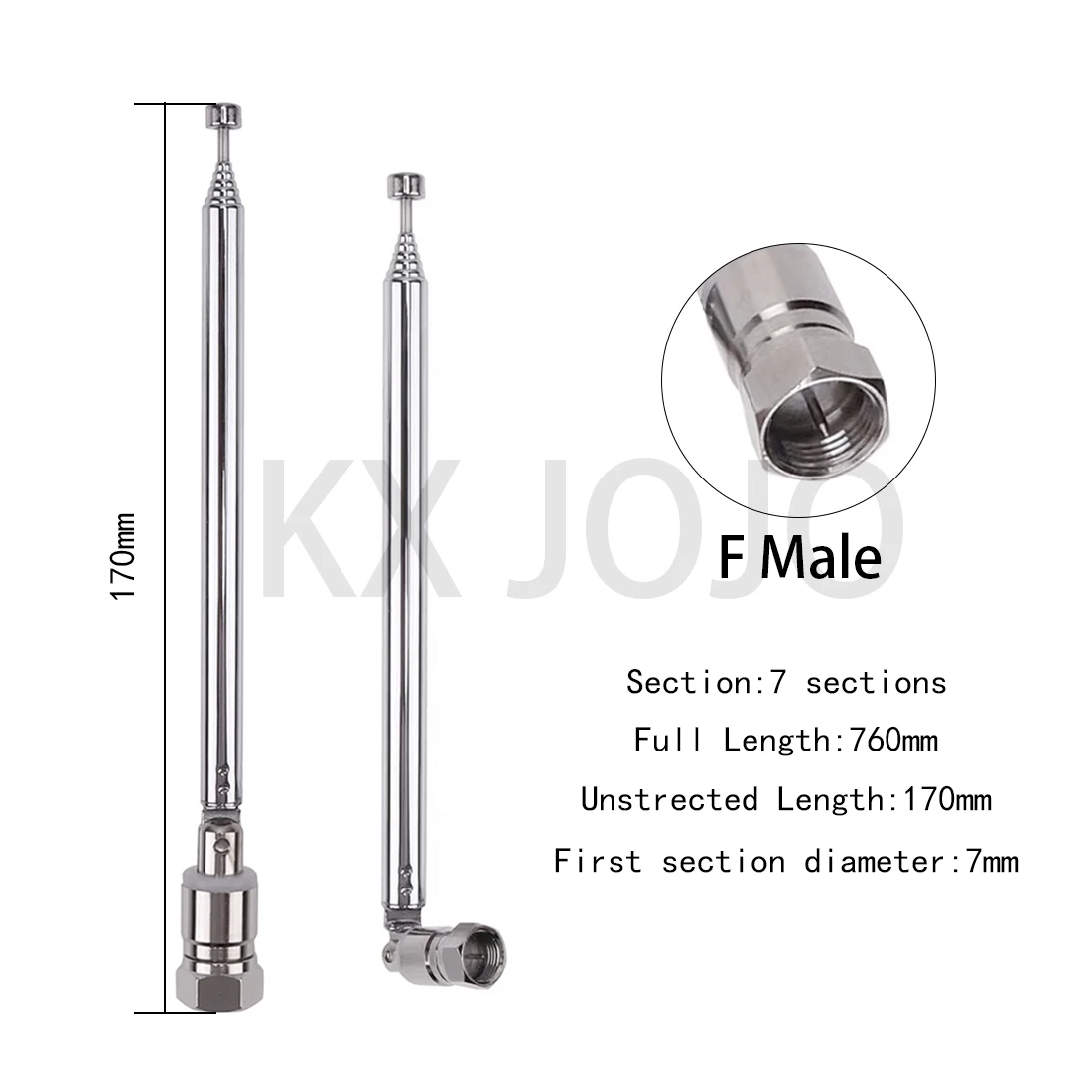 교체 텔레스코픽 안테나 FM 라디오 원격 제어 공중 1pc에 대 한 104mm/130mm/140mm/162mm/205mm SMA/F 남성 커넥터