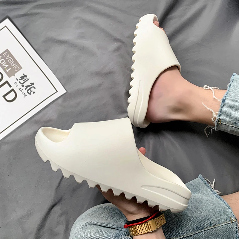 Summer Men's Slippers Thick Flat Platform Beach Sandals Non-slip Zapatos Hombre Casual Male Flip Flops Shoes
