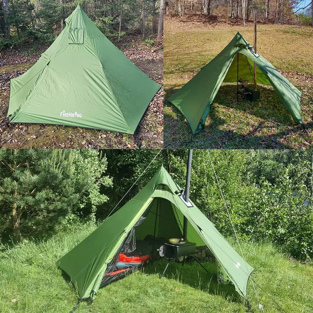 FireHiking Ultralight Hot Tent with Stove Jack Teepee Tent for 1 Person