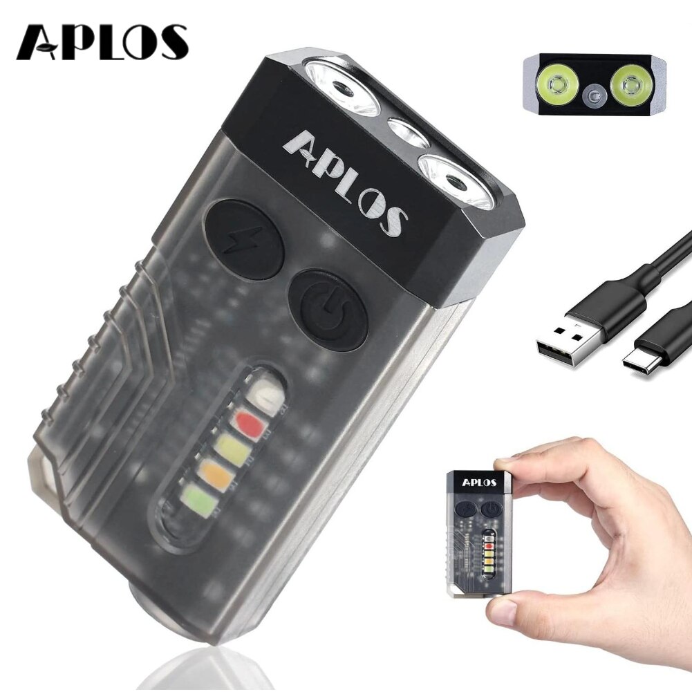  APLOS L02 EDC Flashlight Keychain Light 1000 Lumens Portable Super Bright USB C Charging Torch Emergency Work Camping Lantern 