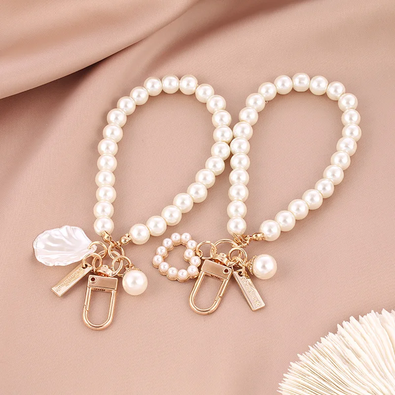 キーホルダー・キーリング [RAIVE] Cheryl Beads Pearl Charm ZAKOL Cute Pearl Keychain for Women Girls Shiny Pearl Bead
