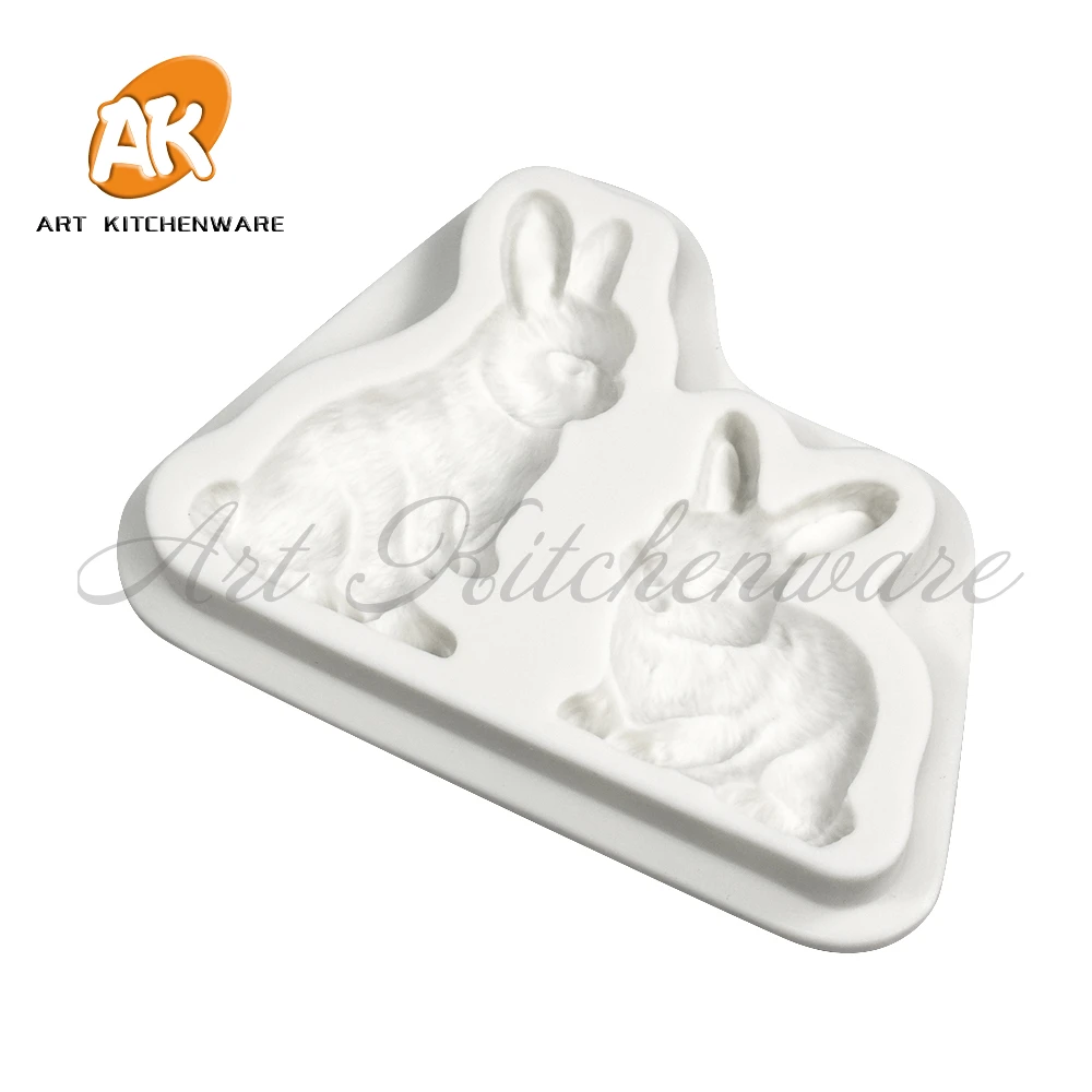 Easter Rabbits Fondant Silicone Mold Cake Molds DIY Cake Decorating Tools Chocolate Gumpaste Moulds Candy Resin Clay Mould