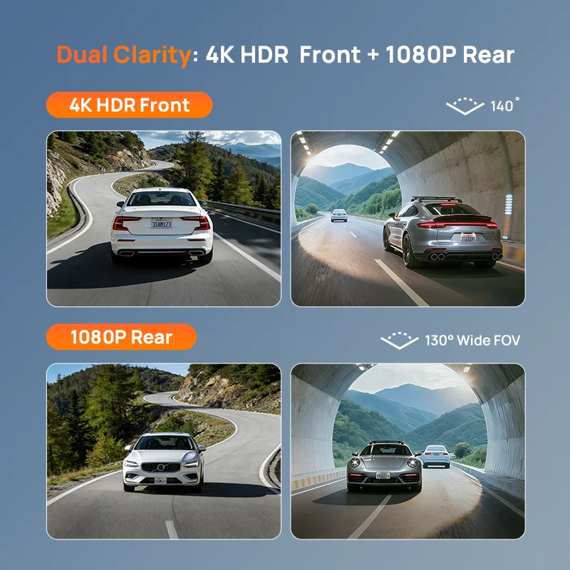 New 70mai Dash Cam 4K A810 Lite HDR Supercapacitor 4G Compatible Voice Control Wi-Fi 6 GPS Car DVR 70mai A810 Lite — view 2