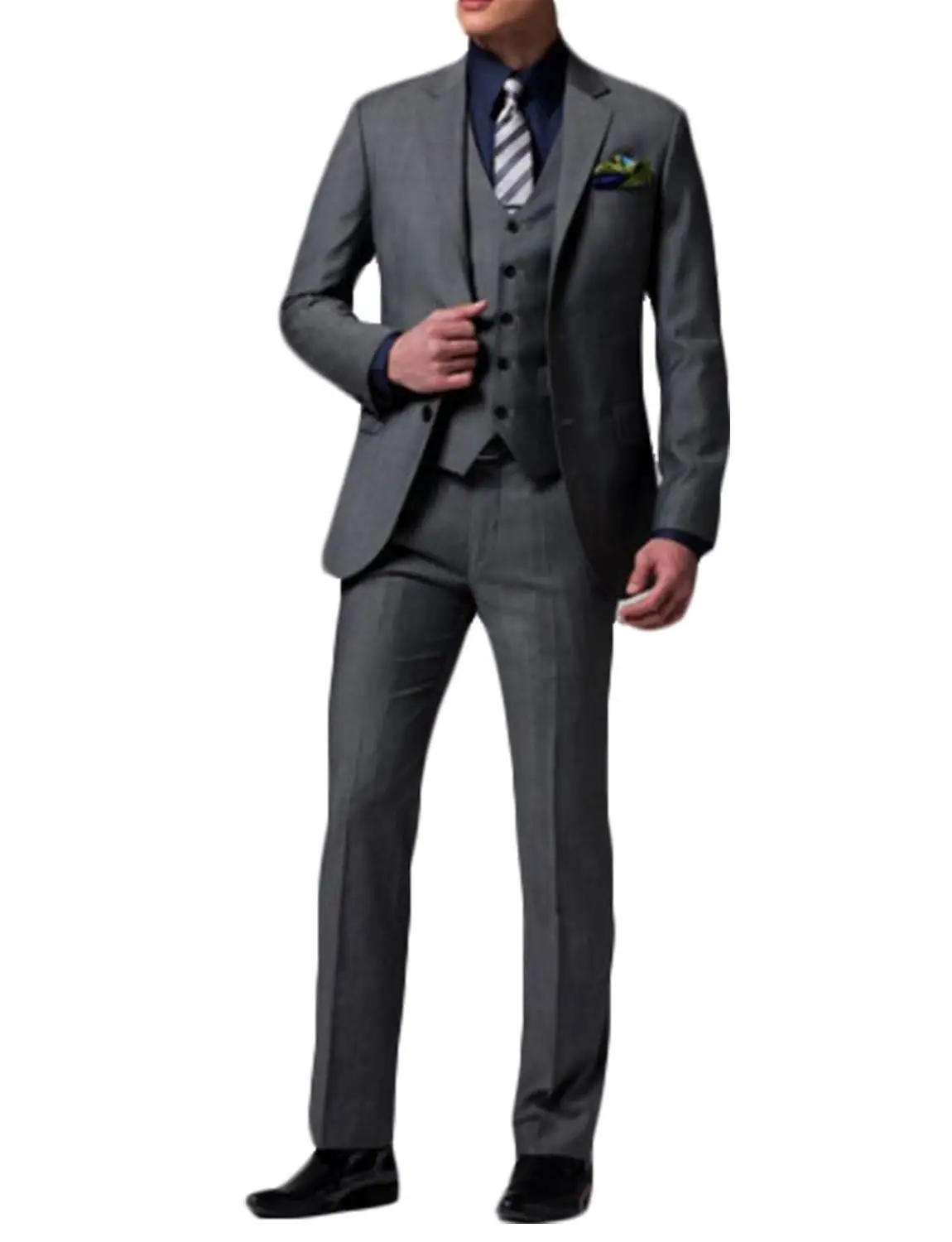 

Men's 3-Piece 2 Buttons Slim Fit Notch Lapel Suits Jacket Wedding Groom Tuxedos