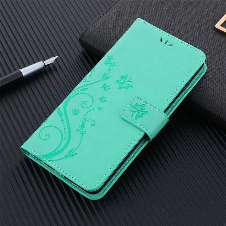 Leather Flip Wallet Case with Card Holder and Stand Function
