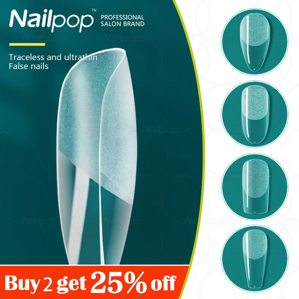 Nailpop 120 sztuk naciśnij na fałszywe paznokcie sztuczne paznokcie trumna półmatowa pełna pokrywa krótki żel do paznokci X porady kapsułka akcesoria artystyczne narzędzie