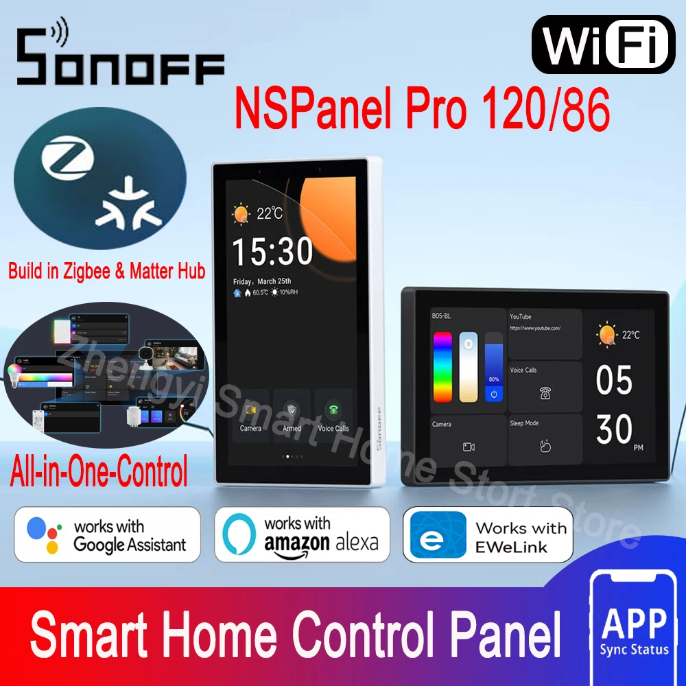SONOFF NPanel Pro 120/86 ประเภท WIiFi สมาร์ทแผงควบคุม Zigbee Gateway Matter Hub DIY Sence สนับสนุน Sonoff อุปกรณ์ทั้งหมด 1