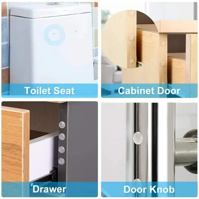 200/50Pcs Self Adhesive Door Stops Rubber Damper Buffer Cabinet Bumpers Silicone Home Furniture Pads Cushion Protective Pads