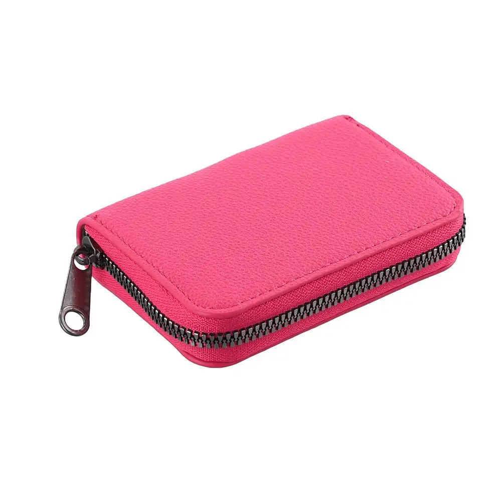 Mehrfach-Kartenhalter Vintage Kleine Geldbörse für Damen und Herren Geschäfts-Bankkarten-Etui Münzbeutel aus Massivem Leder mit Reißverschluss – Detail 21