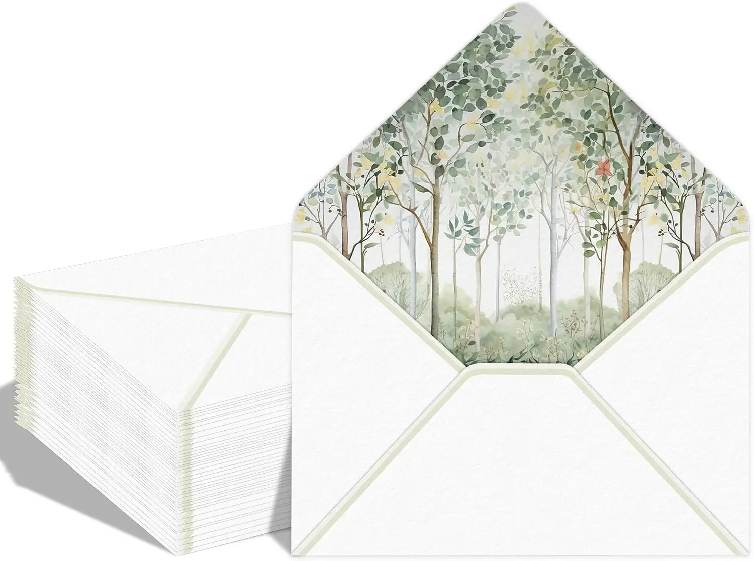 A7 White Envelopes 50 Pack, 5x7 V Flap Envelopes for Invitation, Gift Cards, Weddings, Birthday, Graduation, Baby Shower.