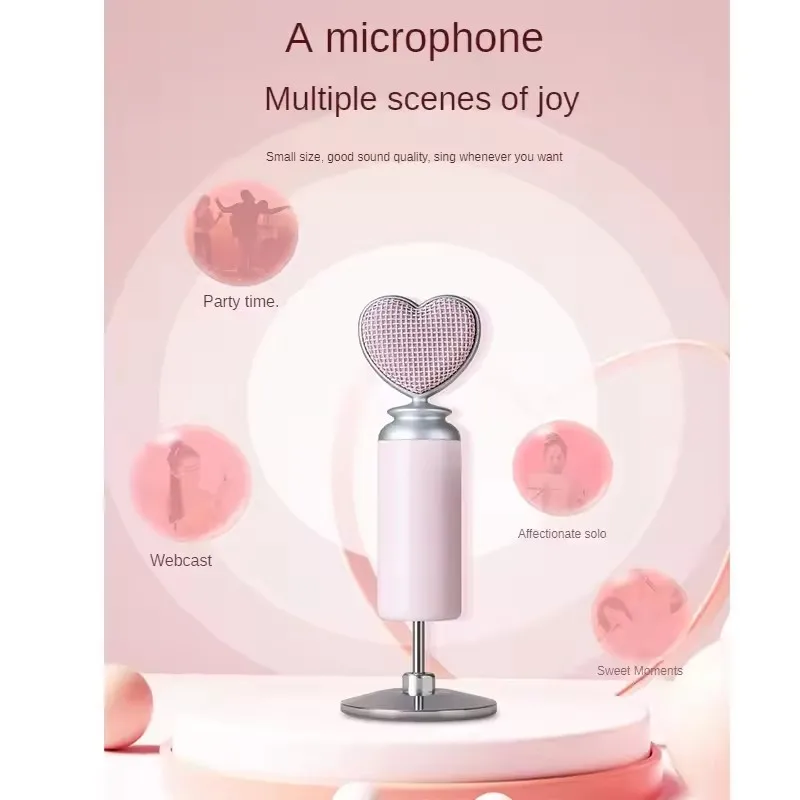 Professional USB-C Noise Reduction Condenser Microphone For Mobile Phone PC Computer Live Streaming Pink