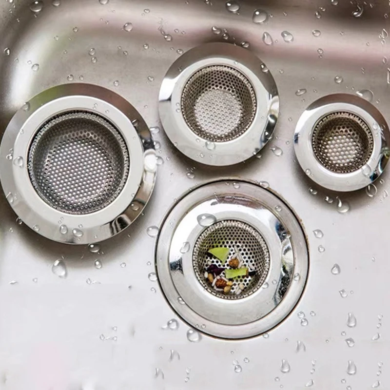 4 Sizes Anticlogging Stainless Steel Filter Funnels Floor Drain