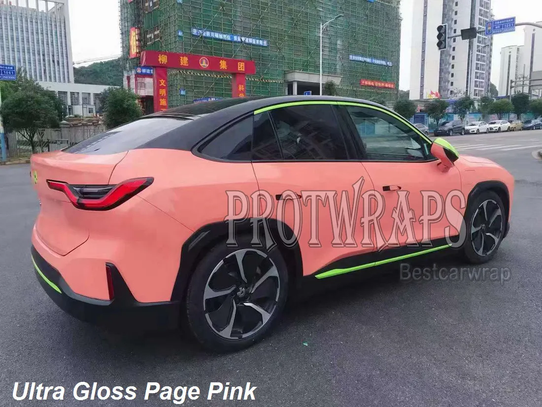 Top Quality Super Shiny Gloss Light Pink Vinyl Wrap Film Car Vehicle  Covering Foil Air Release Initial Low Tack Glue.1.52x20m - AliExpress