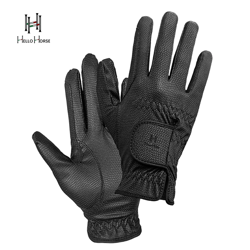 Bonjour cheval gants équestres hiver doublé polaire cavalier équestre Simple Pu gants doublés de polaire gants d'équitation
