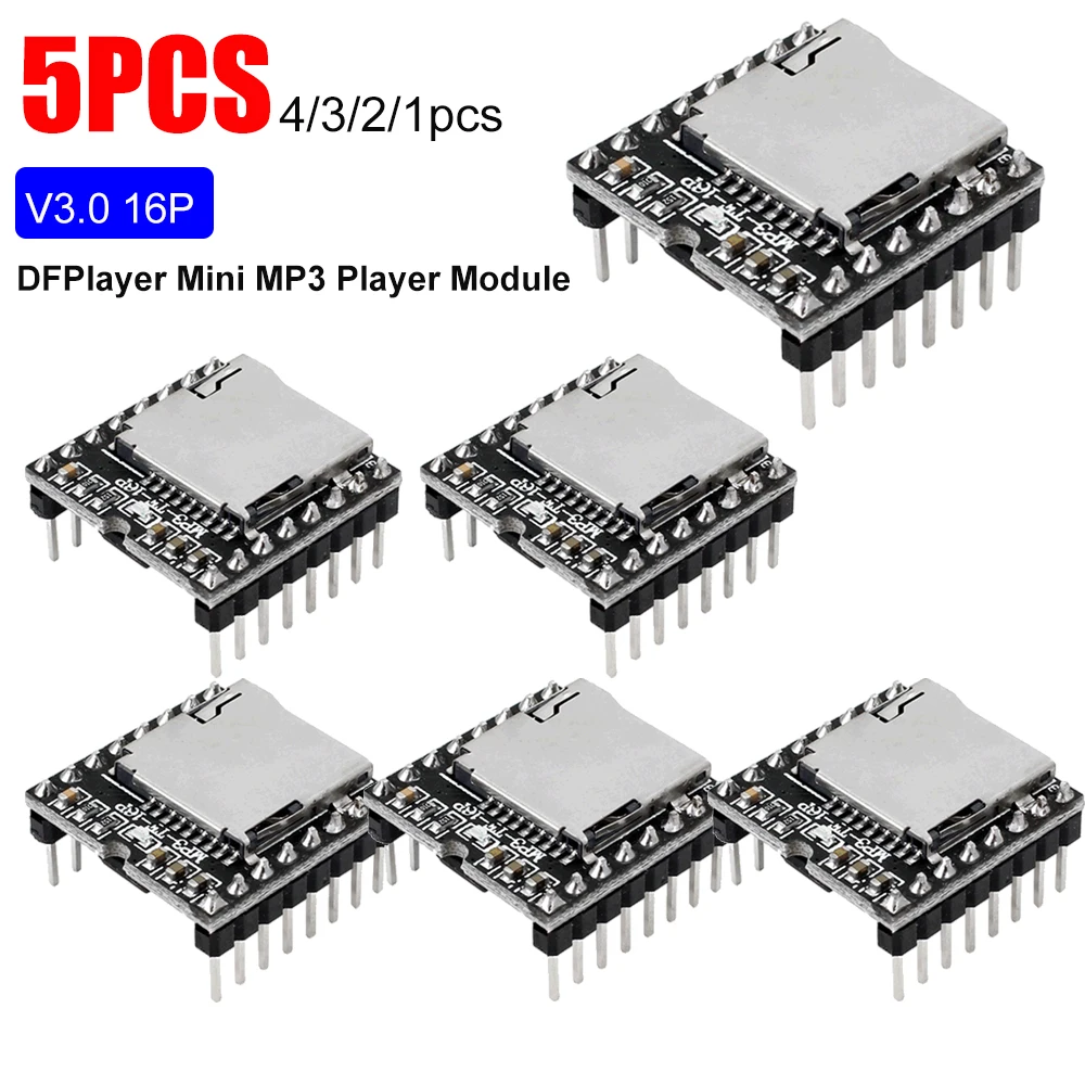1-5PCS-DFPlayer-Mini-MP3-Player-Module-V3-0-16P-TF-Card-U-Disk-DF ...
