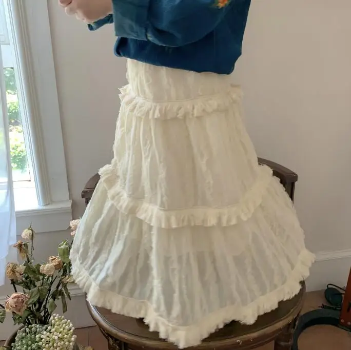 2022 Wholesale New Girls Ruffles Skirt Autumn Fashion Cotton Girls