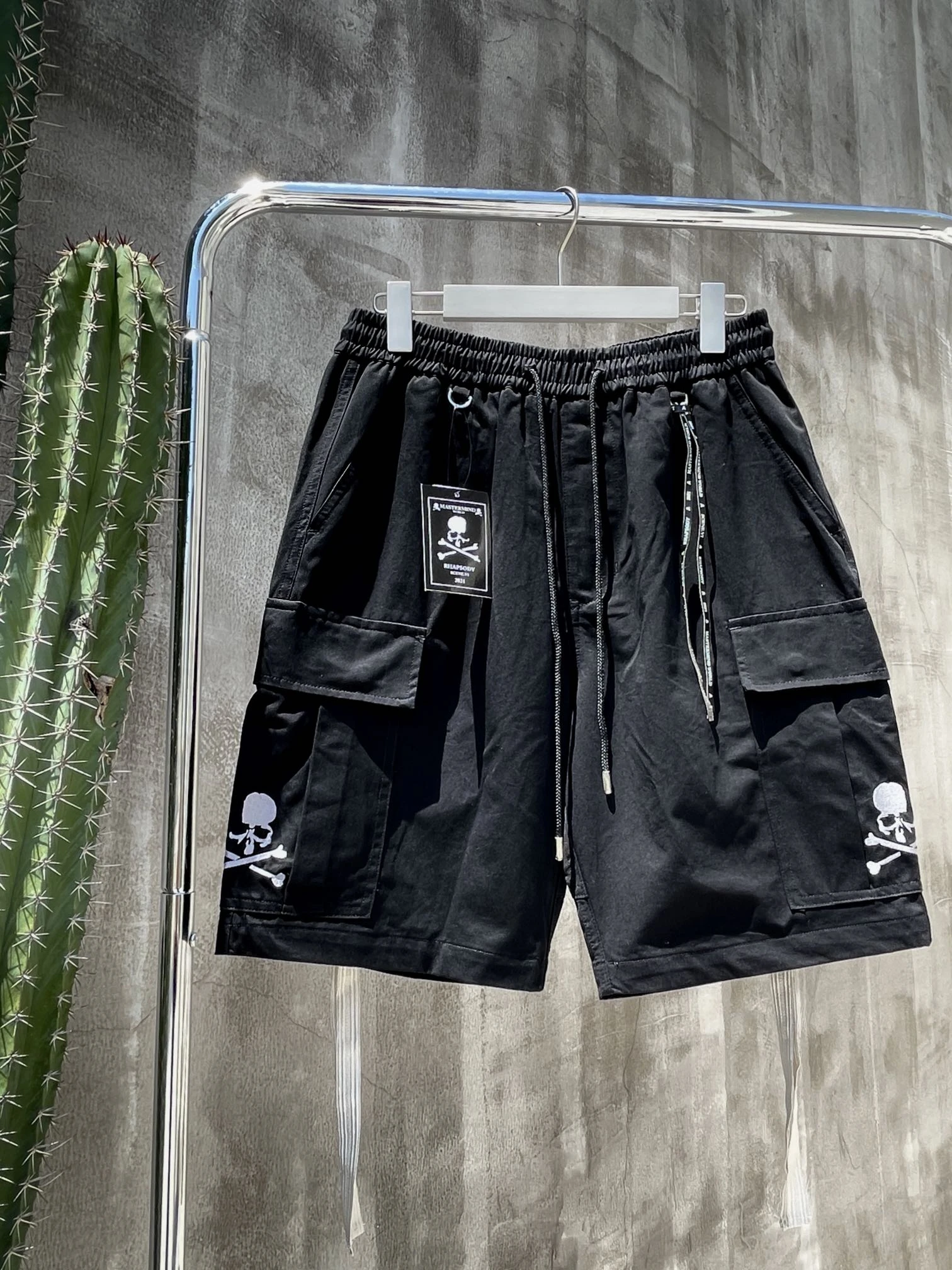 Pantalones cortos con bordado de calaveras Mastermind World para hombre y mujer, pantalón corto de alta calidad con cordón MMJ, múltiples bolsillos, 1:1| | - AliExpress