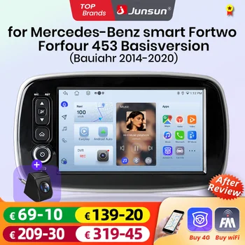 Radio para Auto Junsun de 8 Pulgadas con CarPlay Inalámbrico y Android Auto para Mercedes Benz Smart Fortwo 453 2014-2020, Sistema Multimedia Inteligente con Pantalla Táctil IPS, Reproductor de Video Estéreo, Autoradio 2 Din, Navegación, BT, GPS, 4G, WIFI, FM, AM, DSP 1
