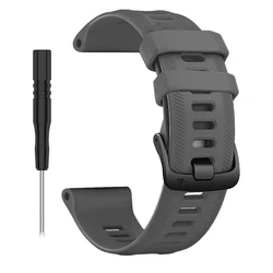 Premium Sports Silicone Strap - 22mm Replacement Wristband Bracelet - Forerunner 970 (Dark grey)