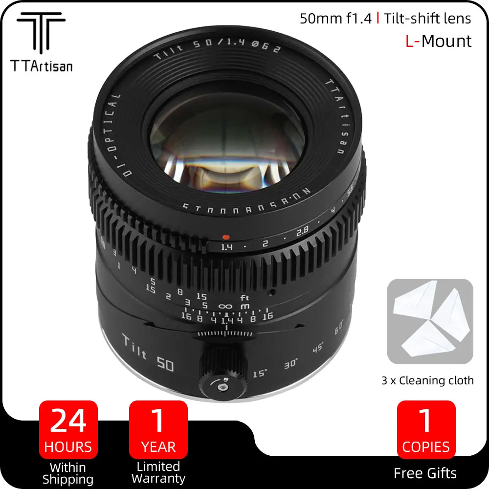 Ttartisan Tilt 50Mm F1.4 Full Frame Messa A Fuoco Manuale Still-Life Portrait Camera Lens Per L-Mount Sigma Fp Leica T Tl Panasonic S1 S5