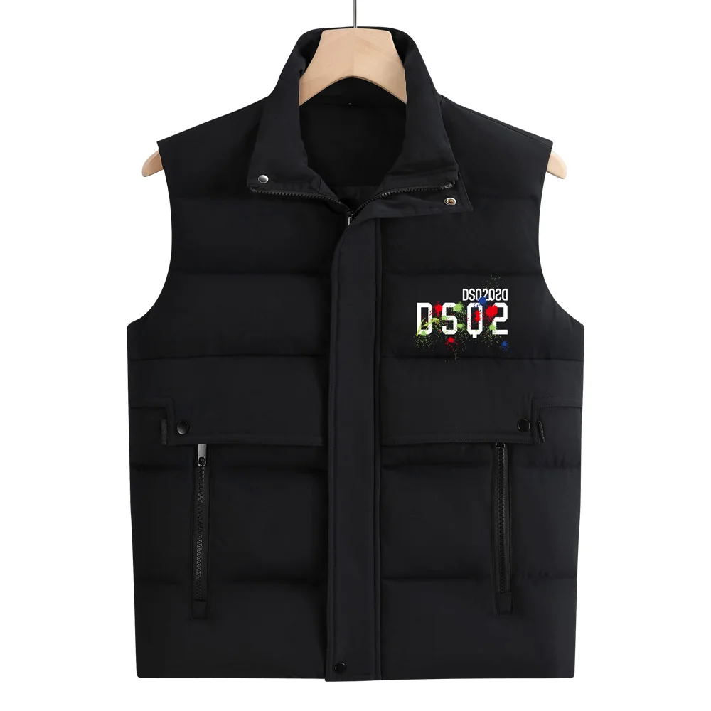 DSQ Brand Clothing Vest Jacket Mens Autumn Warm Sleeveless Jacket Male Winter Casual Waistcoat Men Vest Plus Size Veste Homme new fashion women vest jacket men autumn warm sleeveless jackets queen winter casual waistcoat vest men brand clothing