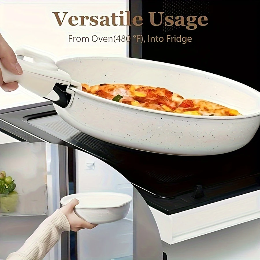 取り外し可能なハンドル付きベ一ジニの5点セットセラミック製のノンスティック器具 取り外し可能なハンドルセットの5ポットセット、ノンスティック