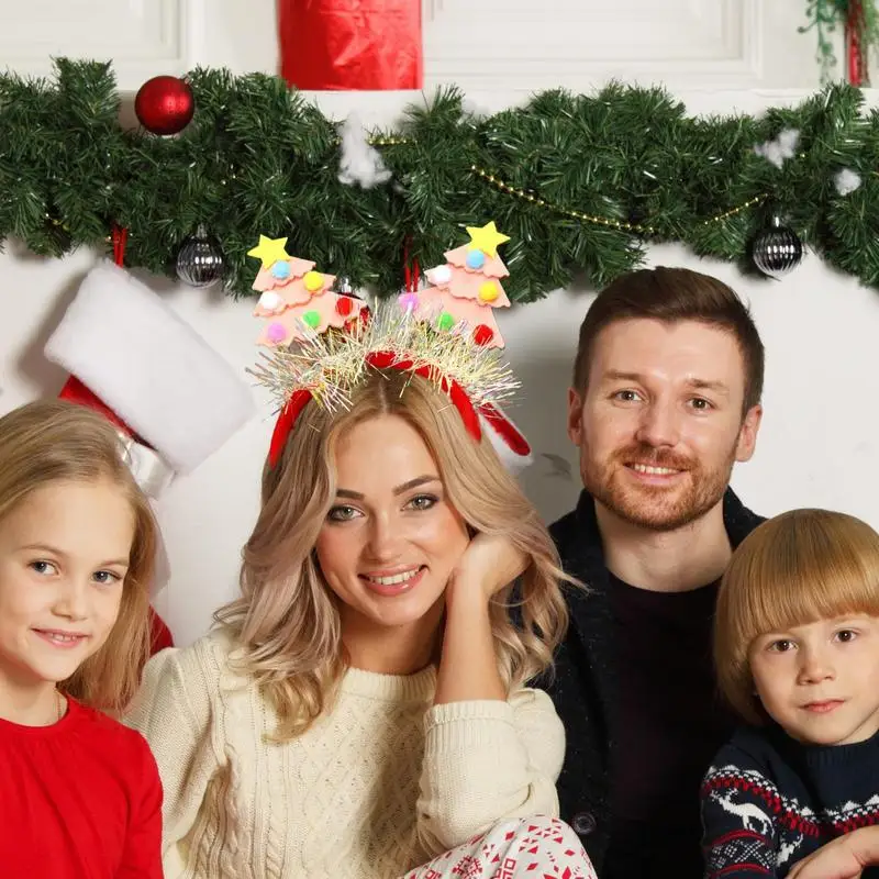 Christmas Headbands Christmas Tree Sequin Hair Hoops For Cosplay Decorative Hair Hoops For Party Family