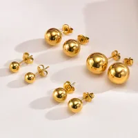 Round Stainlesss Steel Ball Stud Earring for Women,Simple Polished Ball Earring Hypoallergenic Jewelry 6mm-12mm 1