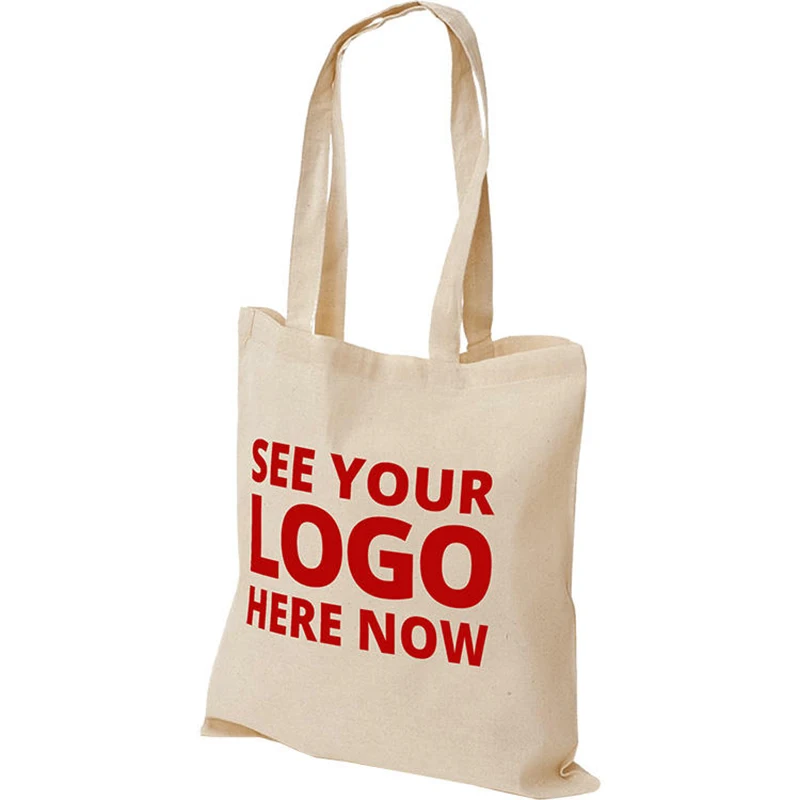 Hot Sale Wholesale 100pcs/lot Eco Friendly Cotton Shopping Canvas Tote Bag with Custom Printed Logo 2