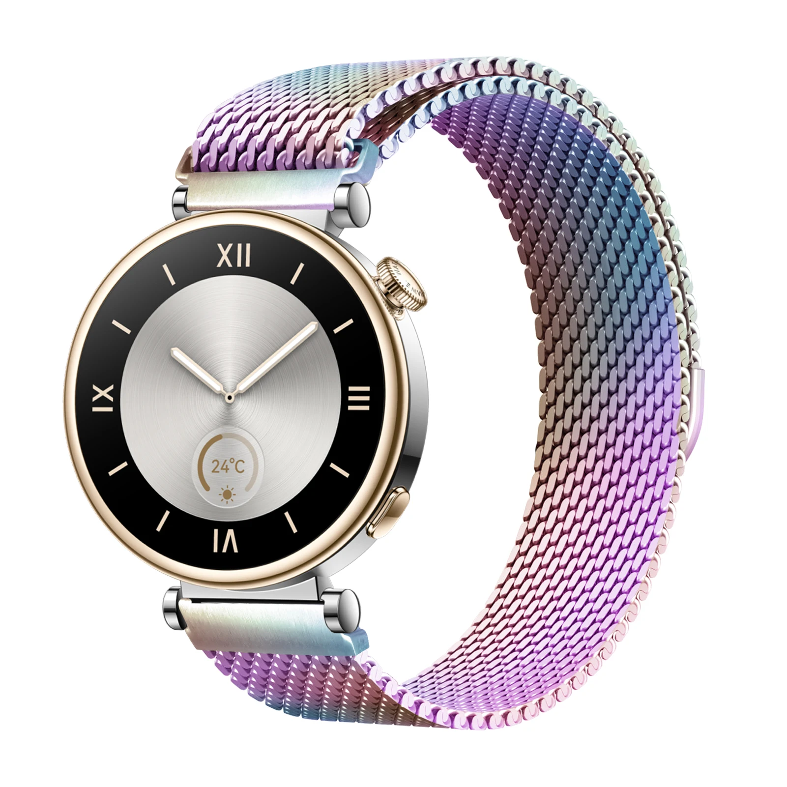 Sleek Milanese Mesh Metal Bracelet Strap, 18mm/22mm,